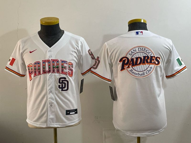 Youth 2026 San Diego Padres Blank White Game Nike MLB Jersey style 09->youth mlb jersey->Youth Jersey